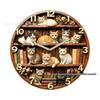 Stille Retro Pastorale Katzen-Wanduhr mit Kreativem Quarz-Design