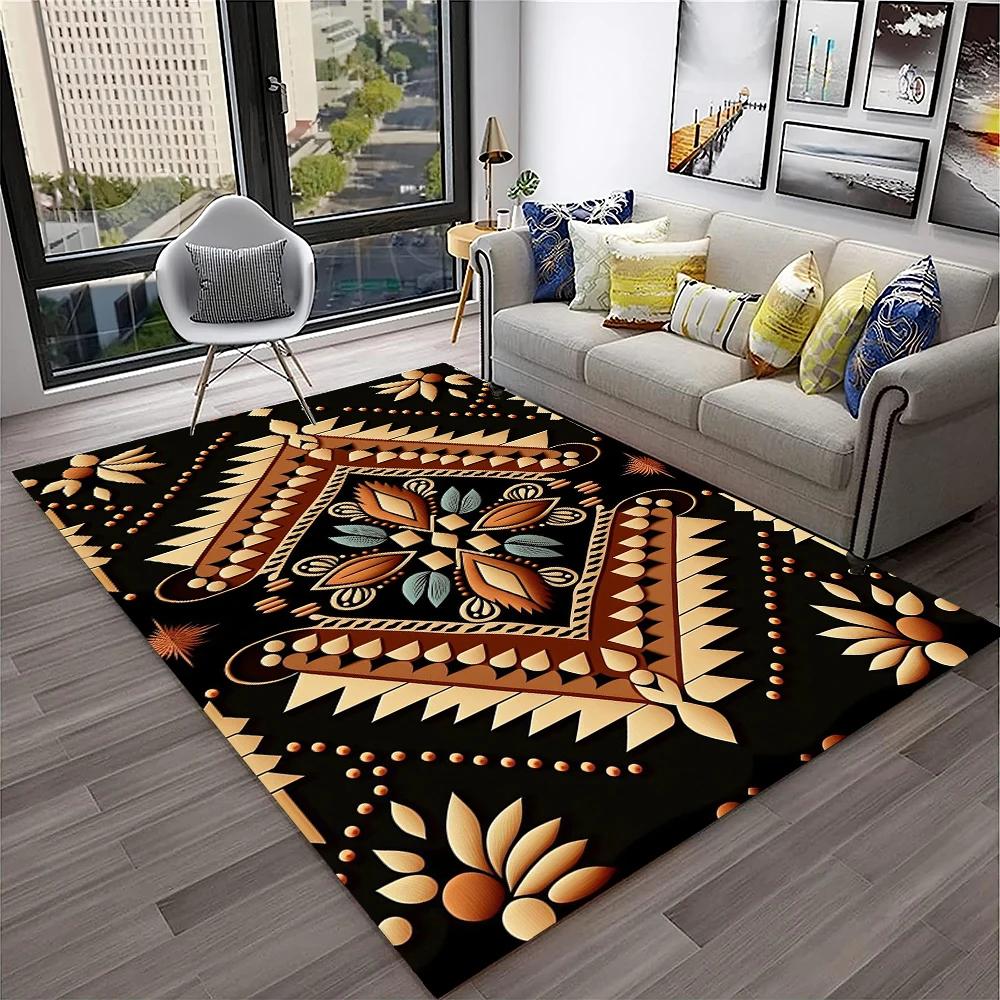Persian Turkey Bohemian Flower Carpet Rug for Home Living Room Bedroom Sofa Doormat Kitchen Decor,Area Rug Non-slip Floor Mat