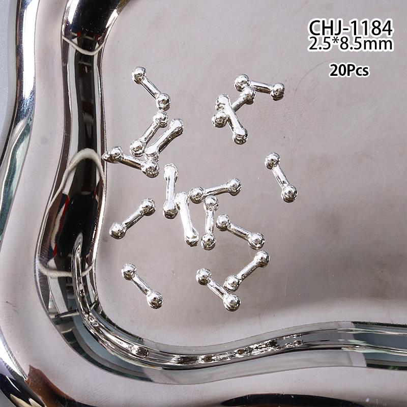 20 Stück Design Punk Stil Nagelteile Legierung Nieten Gold Silber Kurve Pfeil Niete Dekoration Nägel Kunst Zubehör Nagelanhänger