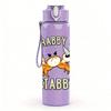 1PC Chubby And Sassy Crab Cartoon Print 750ml Color Plastic Sports Water Bottle Leakproof Flip Straw Lid Suitable for Sports Office Home Use