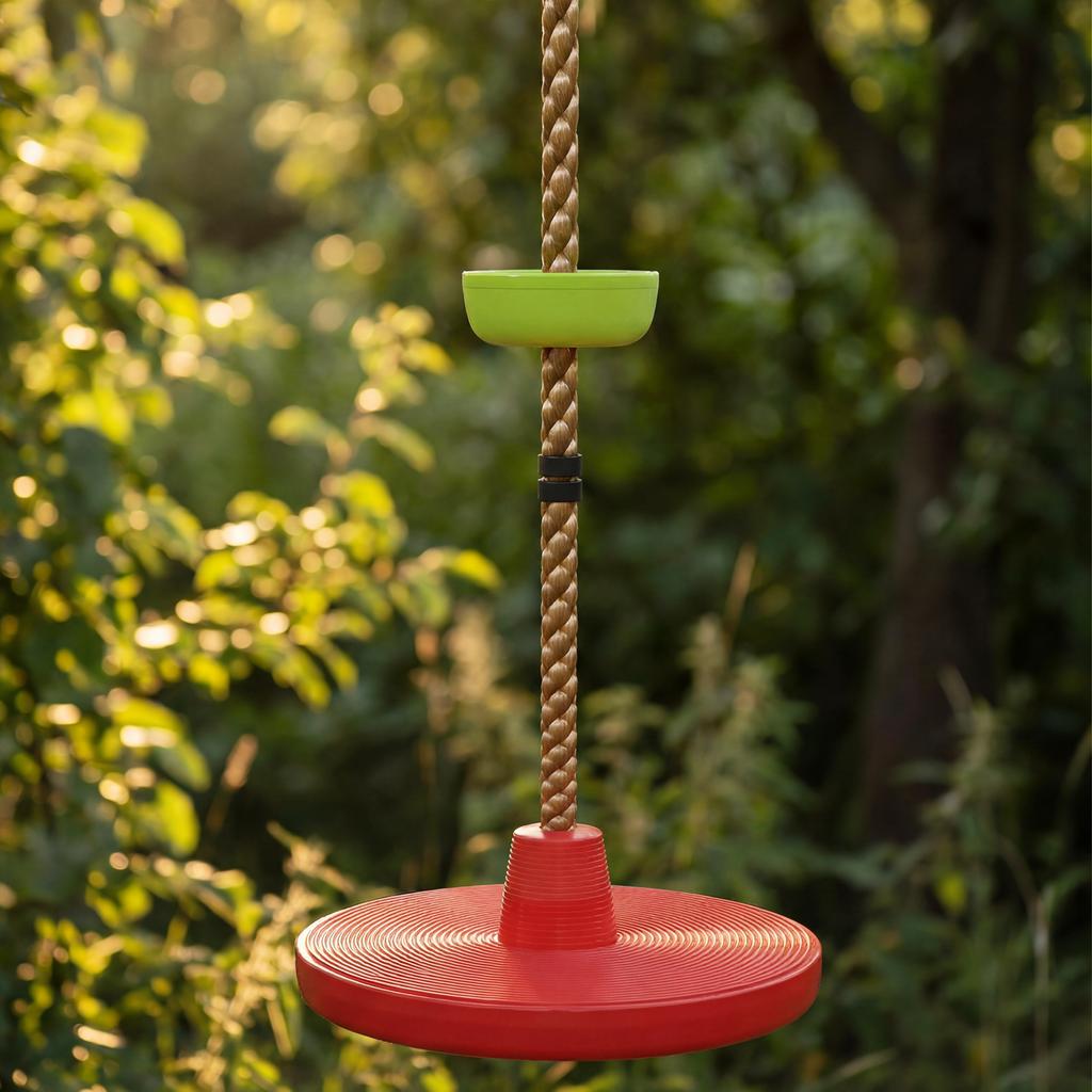 Kletterseil, Kinderschaukel-Set für Bäume mit Plattformen und Scheibenschaukelsitz, Hindernisparcours für Kinder im Garten, Rot