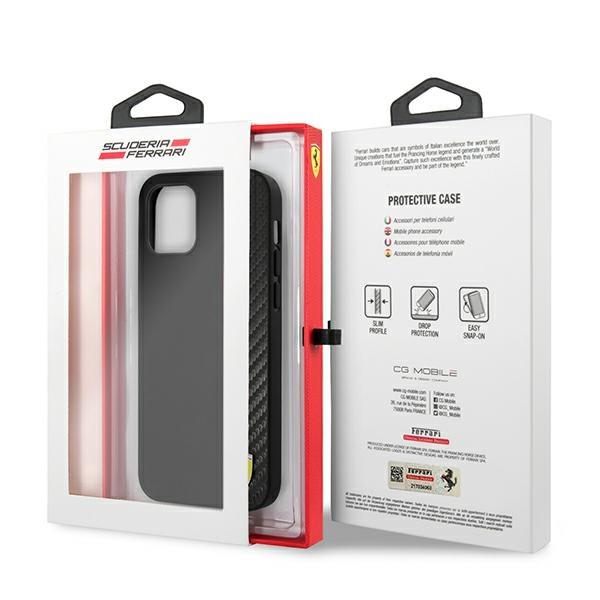 Ferrari Fesaxhcp12Sbk Iphone 12 Mini5,4 Czarny/Black Hardcase On Track Carbon Stripe