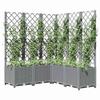 VidaXL Jardinière avec treillis Gris clair 120x120x136 cm PP 153278