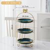 Golden Edged Double-layer Ceramic Tray, Cake Rack, Snack, Fruit Tray, Afternoon Tea Dessert Display Stand, Metal Bow Bracket