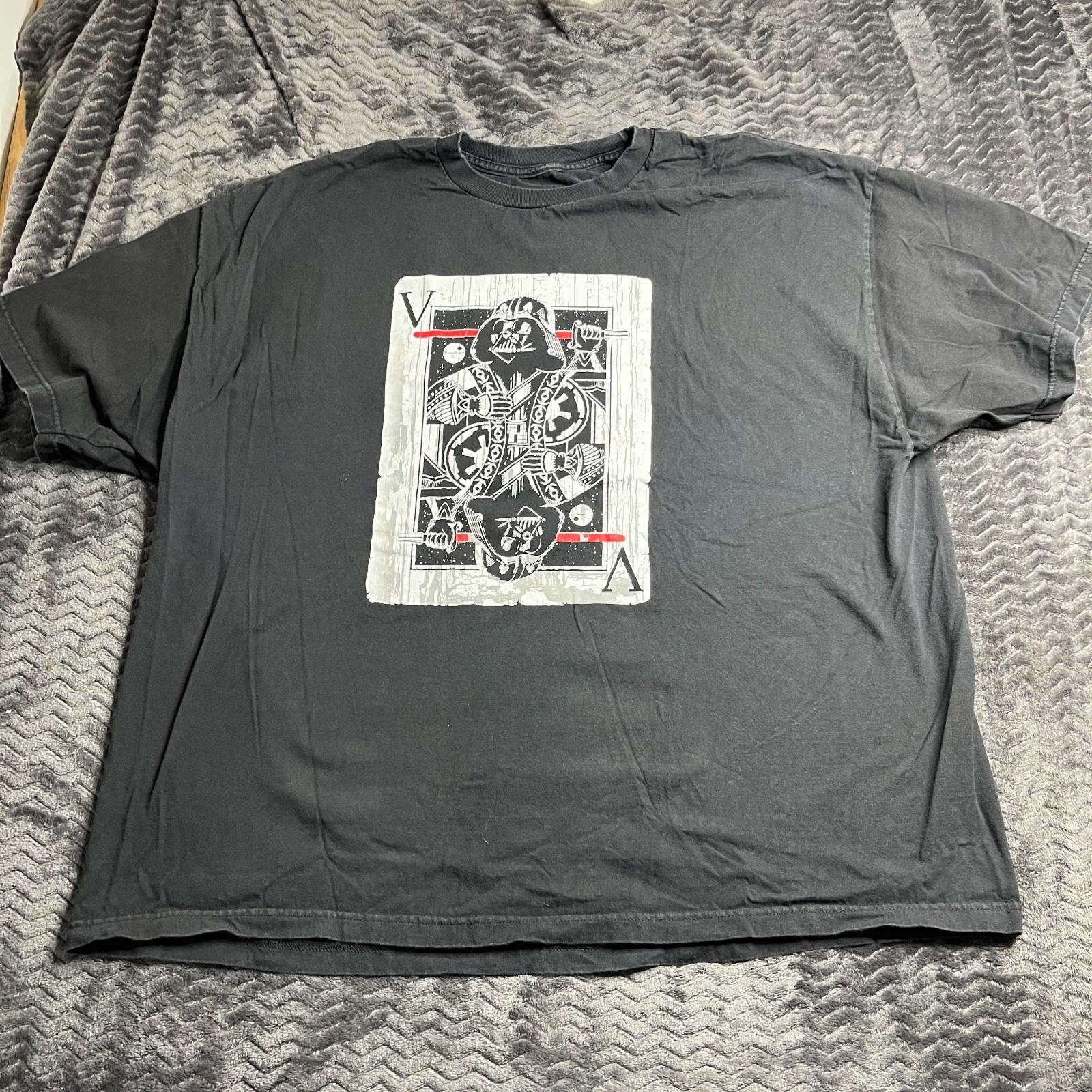 Star Wars Darth Vader Playing Card Black T Shirt Mens Size 4XL S