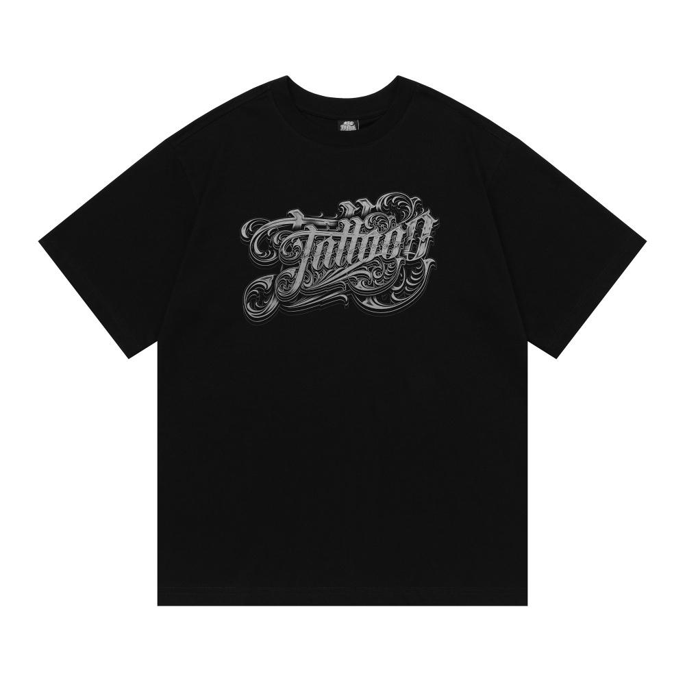 T-shirt Unisex a Maniche Corte con Stampa di Lettere Lettere Chicano Estate Retro High Street Girocollo Larga Mezza Manica Maglietta in Cotone Unisex