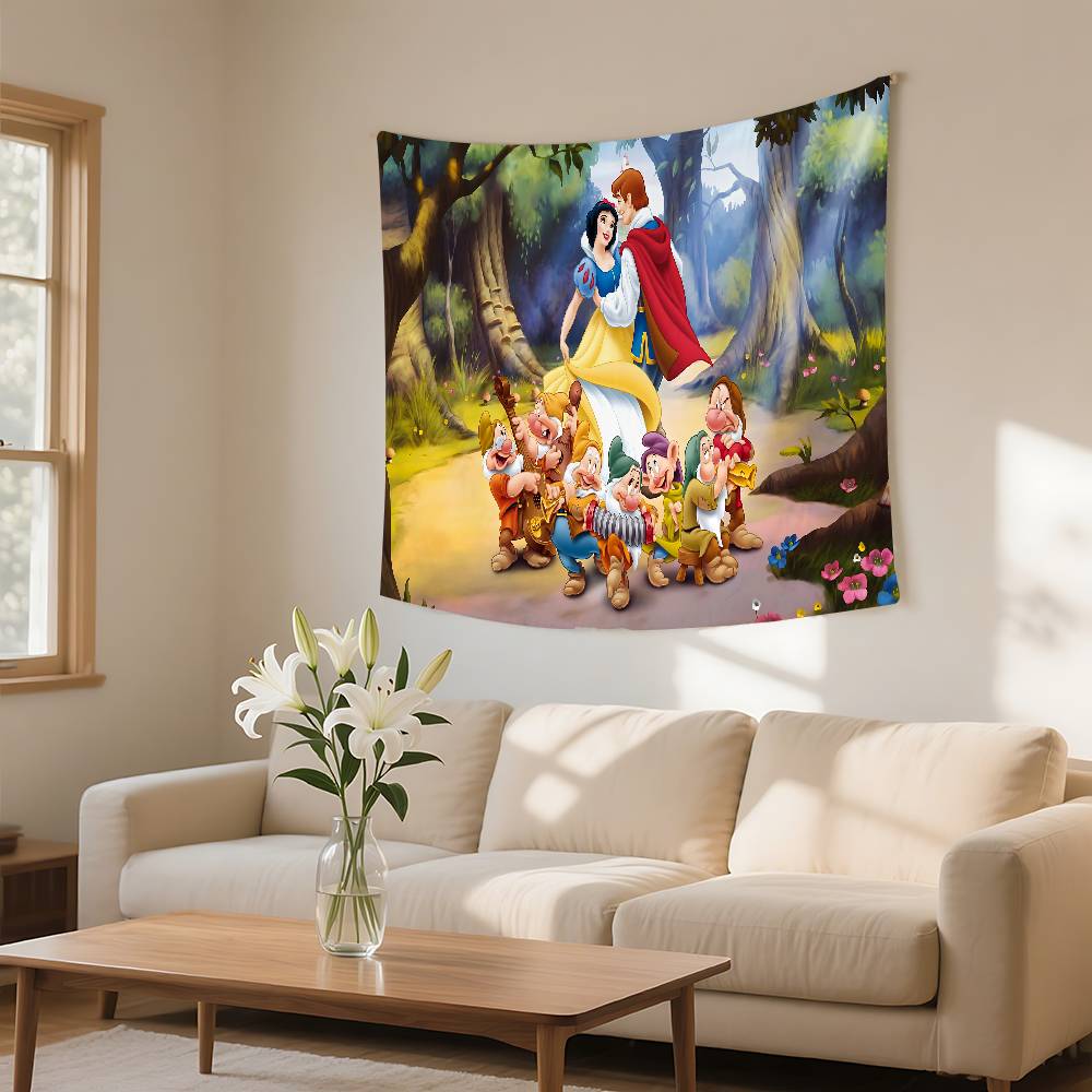 Classic Anime SsnowWhiteS Cute Tapestry Wall Hanging Tapestry Art Deco Blanket Curtain Hanging At Home Bedroom Living Room
