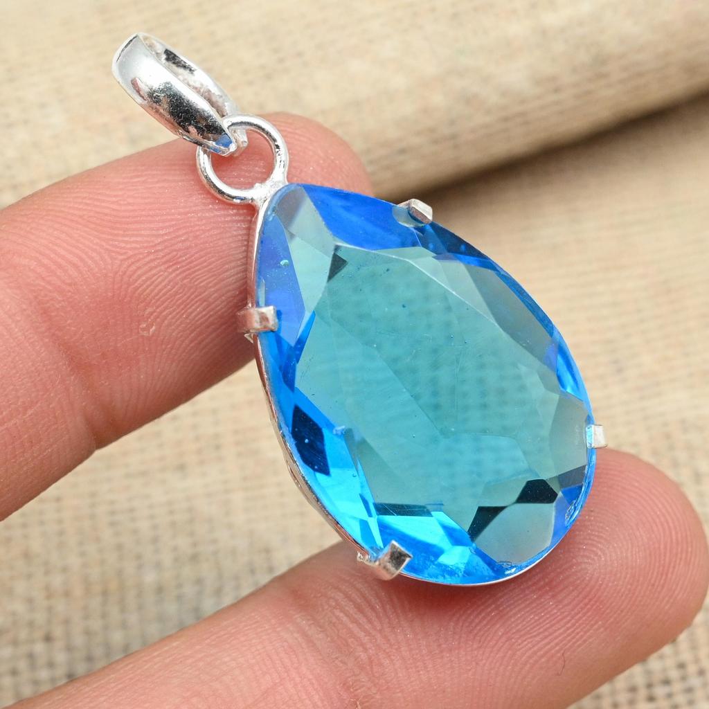 Faceted Tanzanite Gemstone 925 Sterling Silver Handmade Jewelry Beautiful Pendant