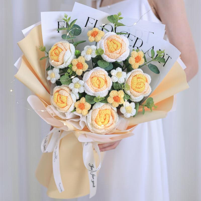 Handmade Woven Artificial Rose Bouquet