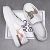 Fashion New Arrival Fashion Men's White Print Pattern Driving Shoes Male Slip On Loafers Walking Sneakers Tenis Masculino