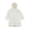 Down Jacket Windproof Hooded Zipper Mid-Length Duck Down Kids Jackets Sail-White IQ9939-133