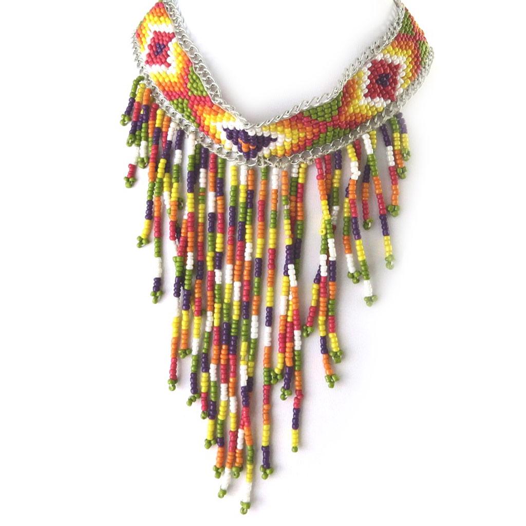 Les Trésors De Lily [N7221] - Designový náhrdelník 'Kilimandžáro' oranžovo-hnědo-zelený