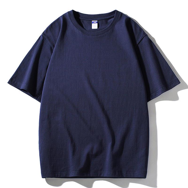 Summer Men's and Women's New Printed Pure Cotton Round Neck T-shirt Shoulder Down Style T-shirt