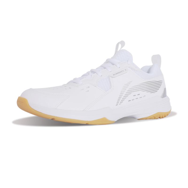 Li Ning All-Around King V Shock Absorbing Non-Slip Wear-Resistant Breathable Mid-Top Badminton Shoes Unisex Sneaker White AYTT001-5