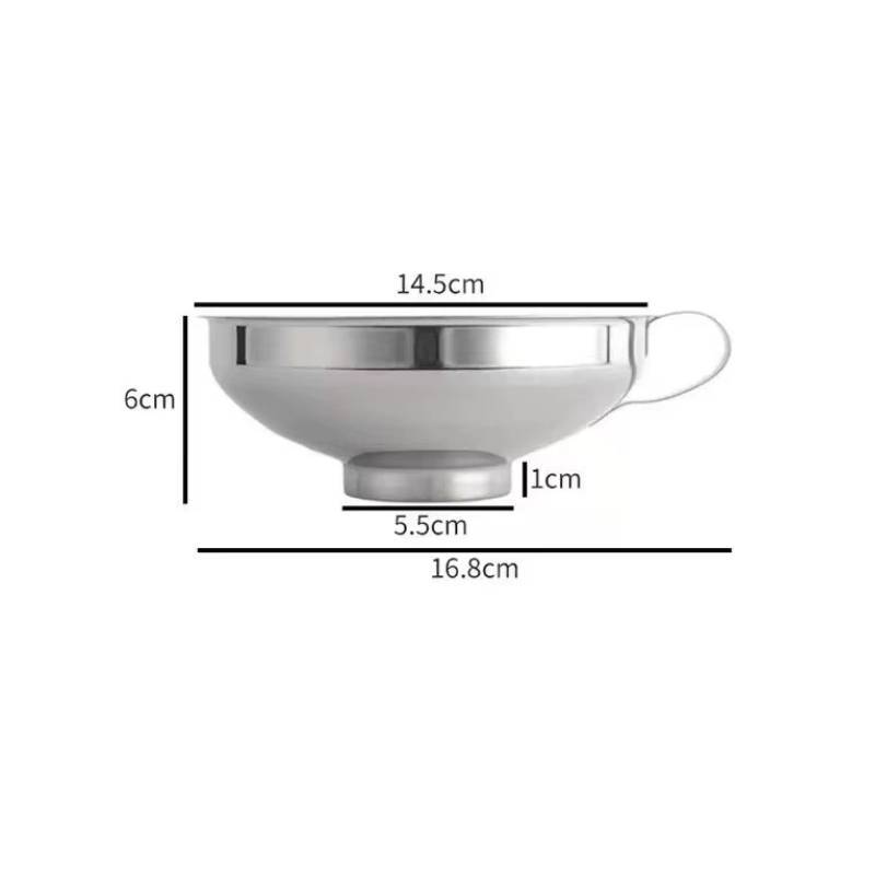 Stainless Steel Wide Mouth Oil Funnel Set With Filter For Kitchen Cooking And Salad Dressing
