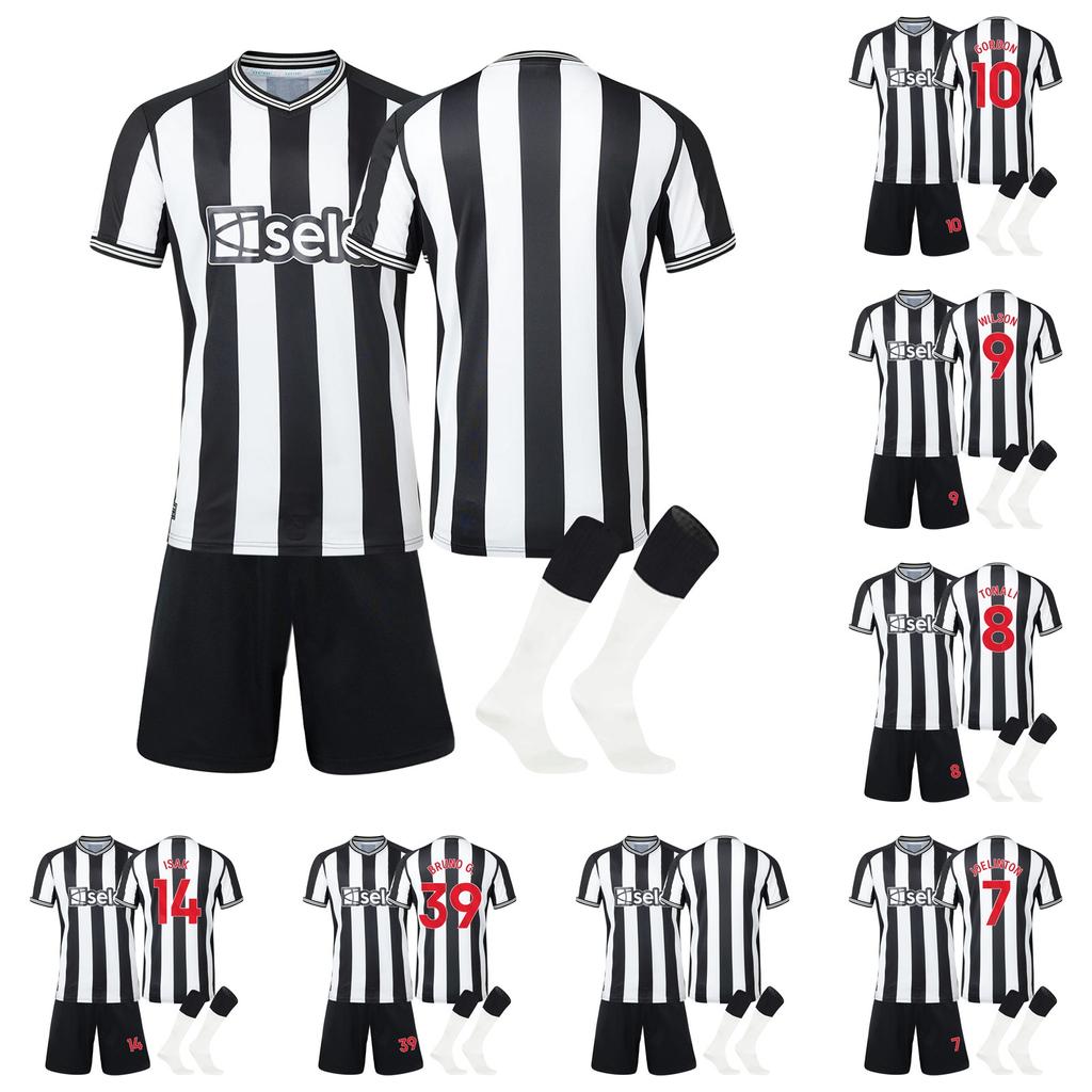 23-24 Newcastle-United Hjemme Fotballdrakter Kort Tightssett Ny Sesong Kort Tights Herrestørrelsessett