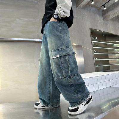 Jungen Weiche Denim Jeans - Frühling & Herbst 2025 Koreanischer Stil Gerades Bein Trendy Locker Geschnittene Workwear Hosen