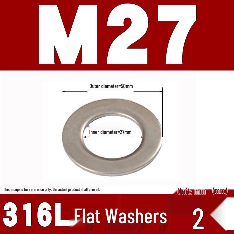 316 Stainless Steel Flat Washer/Gasket for M4-M30 Sizes