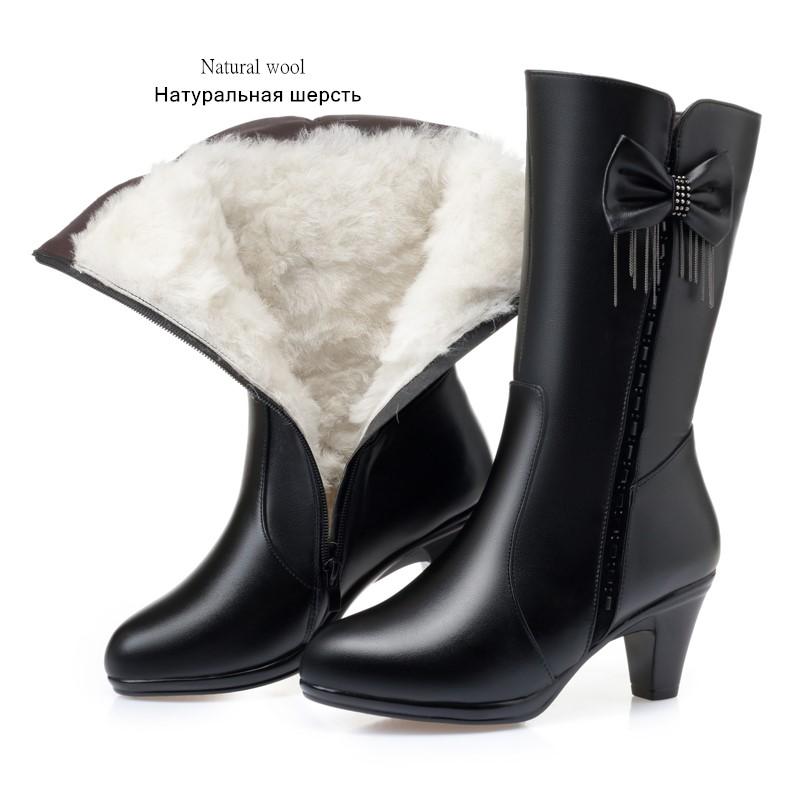 Fashion AIYUQI Women Winter Boots Genuine Leather 2025 New Wool Warm Women Office Boots Fashion Dress Boots Women