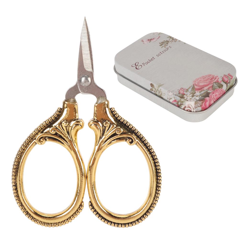 Retro Taschenschere Edelstahl Handwerk DIY Stickerei Nähgarn Mini Schere Vintage Gold