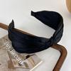 Retro Coffee Color Satin Knotted Wide Headbands for Woman Temperament Elegant Hairband Hair Hoop Female Fashion Hair Accessories