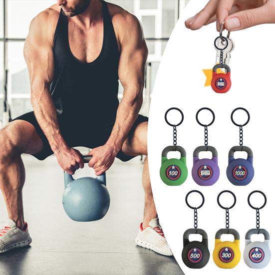 Sports Keychain Pendant Decorative Kettlebell Dumbbell Design Keyring Car Keys Bags Backpacks Accessory