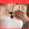Gothic Spider Crystal Necklace With Geometric Skull Pendant For Halloween And Cosplay