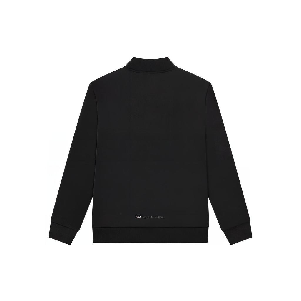 FILA Letter Logo Print Zip-Up Long Sleeve Jacket Men jackets Black F11M318507F-BK
