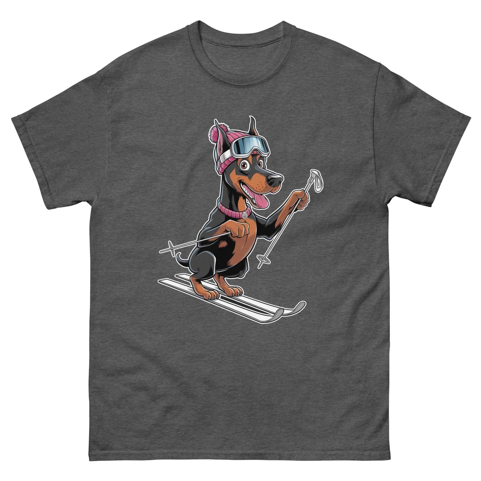 Skiing Doberman Unisex classic tee M