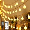 Remote-Controlled Waterproof Frosted LED String Lights for Outdoor Camping, Canopies, or Christmas Decorations - Starry Sky Colored Bulbs