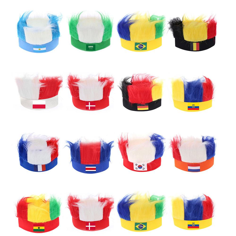 USA Canada Mexico 2026 World Cup Fan Wig Flag Headgear American Football Fan Cheer Supplies Headwear Headband Average Size
