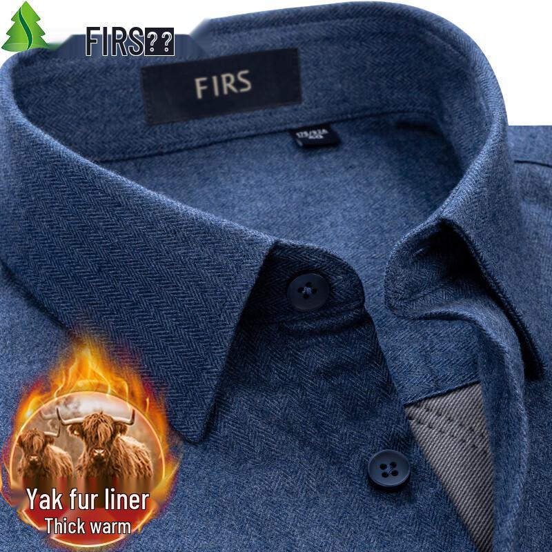 Мужская теплая фланелевая рубашка FIRS с подкладкой из яка 41