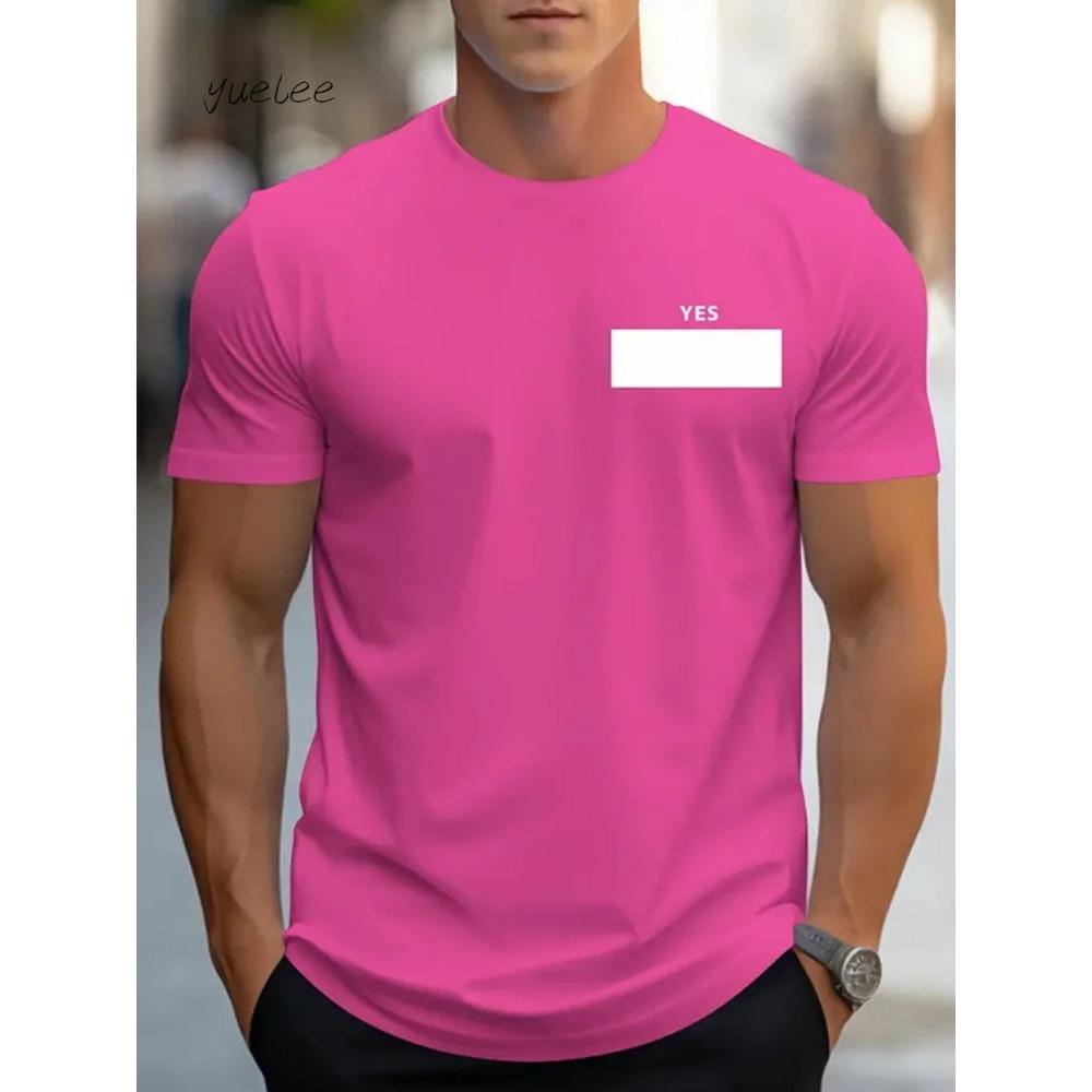 Мужская футболка с коротким рукавом из полиэстера, круглый вырез, модная, 3D-цифровая печать, топ для улицы, спортивная одежда 3XL розовый
