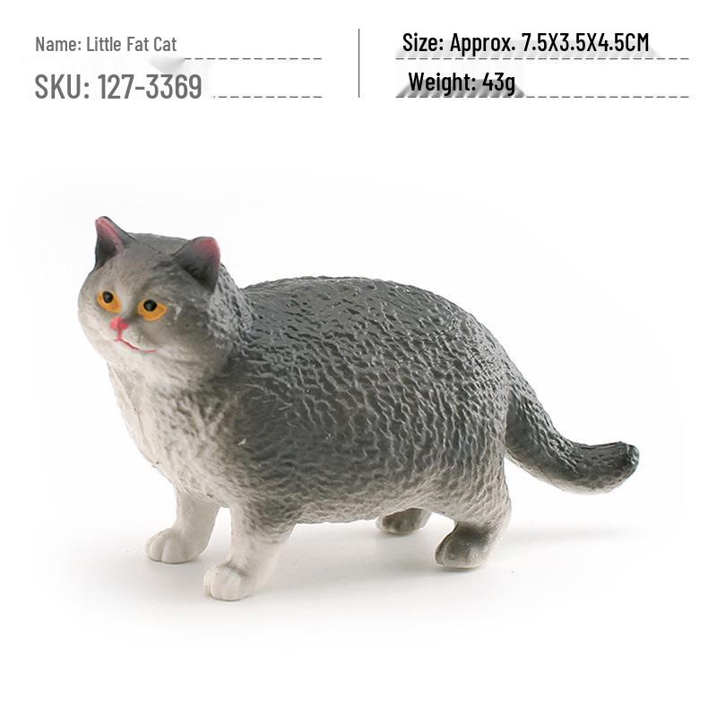 Cross-Border Mini Pet Cat Simulation Model: Orange, Fat, British Shorthair, Farm Cats Decoration Ornament