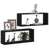 Wall Shelves with Shelf 2 pcs Black Oak Look 60 x 15 x 23 cm