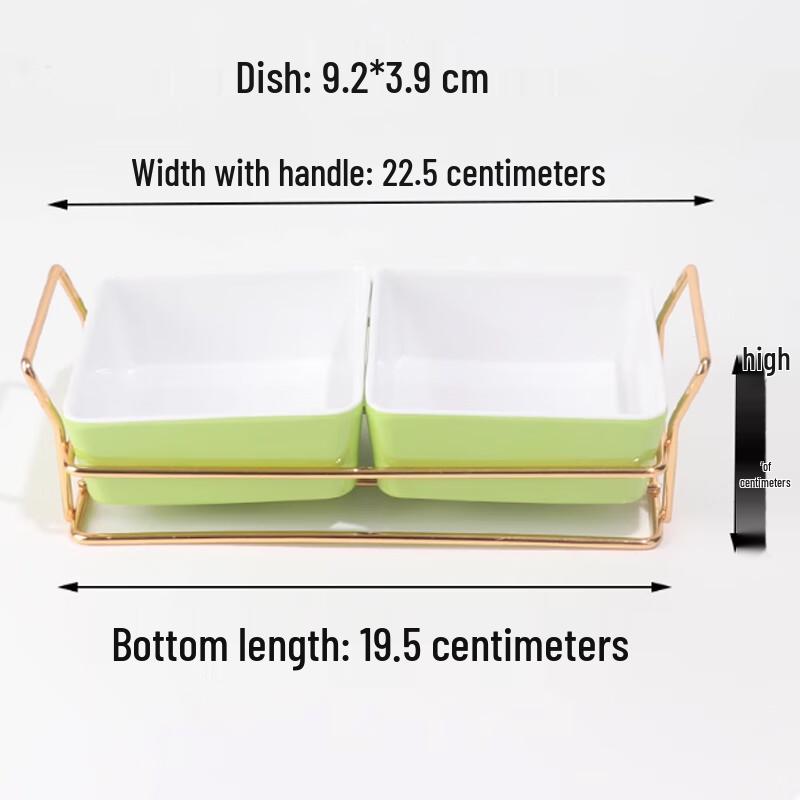 SPSR Square Two-Compartment Snack & Fruit Platter Set