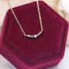 Luxury Smile Zircon Charm Necklace, 925 Sterling Silver Plated 14K Gold Chain Choker