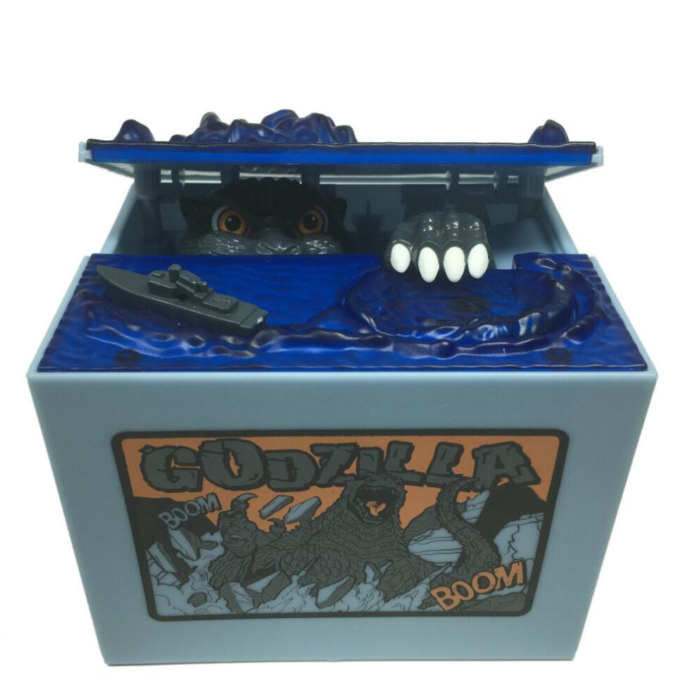Caixa de Dinheiro Elétrica Dinossauro Godzilla Cofrinho Brinquedo Com Música Presente