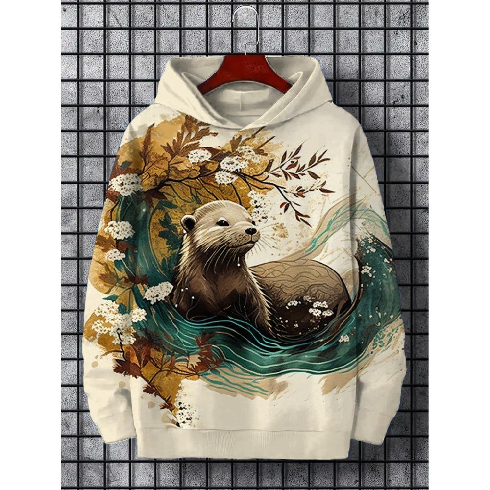 Men's Hoodie 3D Animal Print Sweatshirts For Men Harajuku Hooded Shirt Y2k Pullover Casual Clothes Streetwear Top Men's Clothing