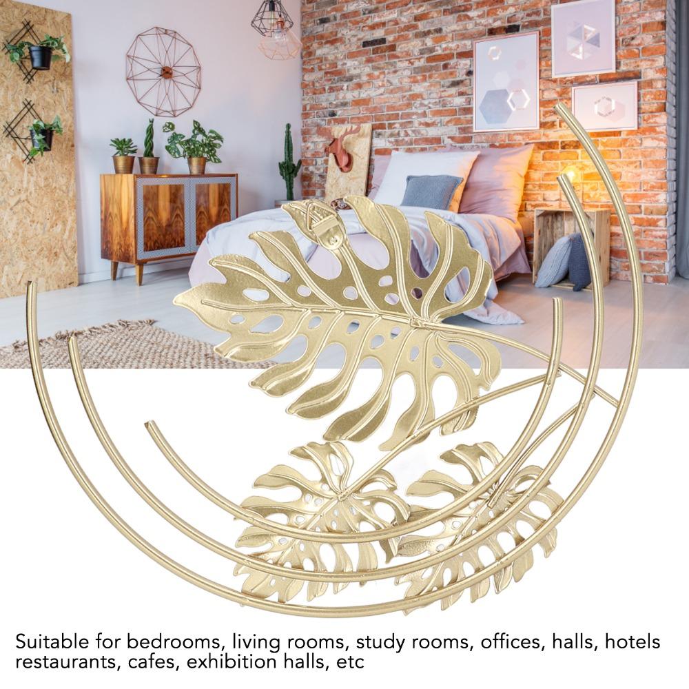 iron Golden Wall Hanging 9.06 in Iron Wall Art Metal Leaf Wall Decor  Cafe Wall Layout