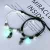 2PCS Luminous Beads Star Couple Bracelet for Women Men Charm Cat Flower Heart Key Lock Cross Matching Friend Bracelets Jewelry