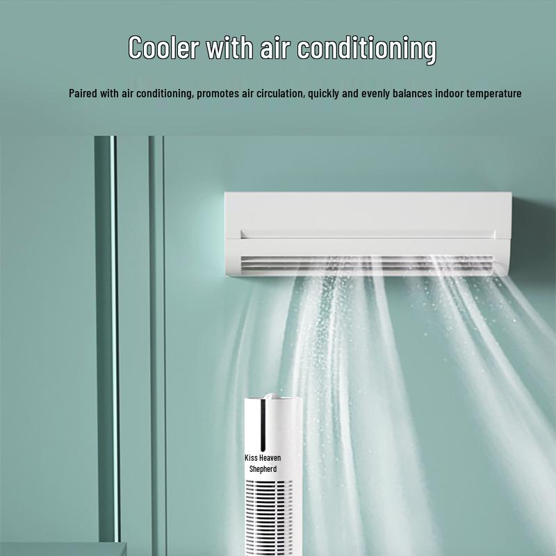 Womu Leafless Tower Fan - Remote-Controlled, Quiet, Oscillating, Vertical Home Fan with Timer for Room or Dormitory Use