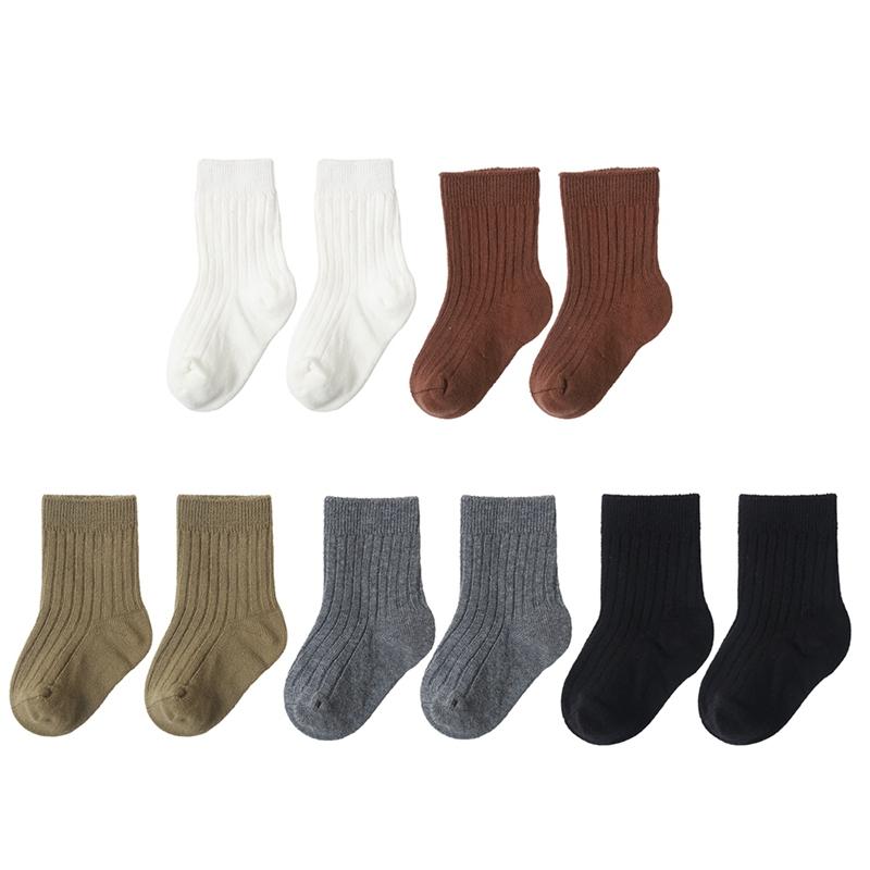 Kindersocken 5 Paar einfarbige Kurzschlauch-Kindersocken