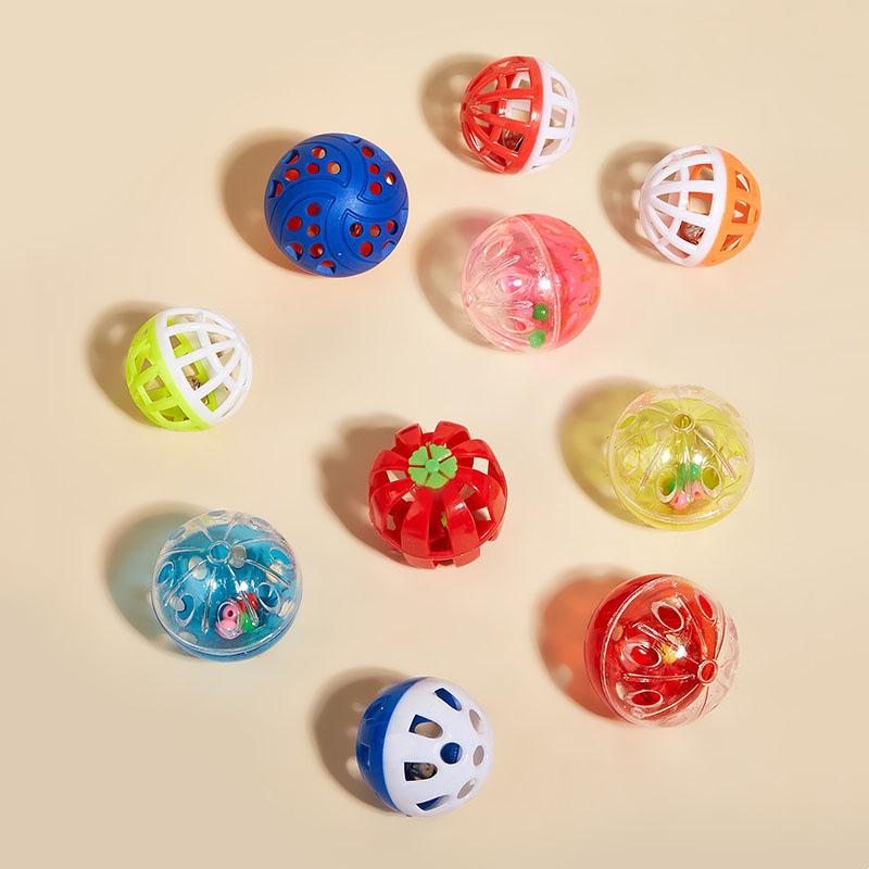 Colorful Sounding Cat Toy: Mesh Bell Ball for Self-Play and Biting