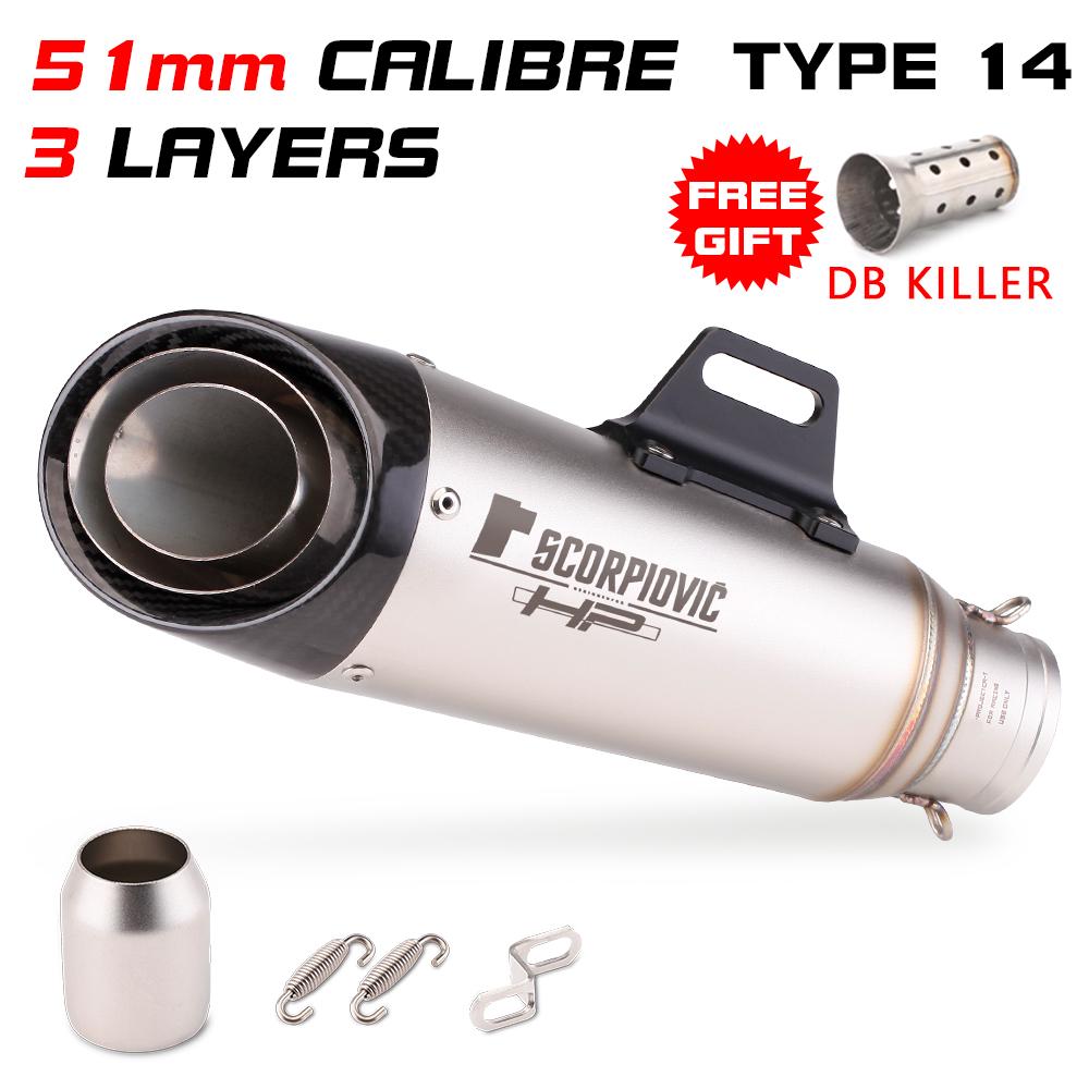 51MM 60MM Výfuková Moto Trubka Motocyklový VýfukovýTlumič S DB killerem Pro pcx 125 c650gt tmx530 cb500 z400 r3 mt07 cbr650 C22 C23