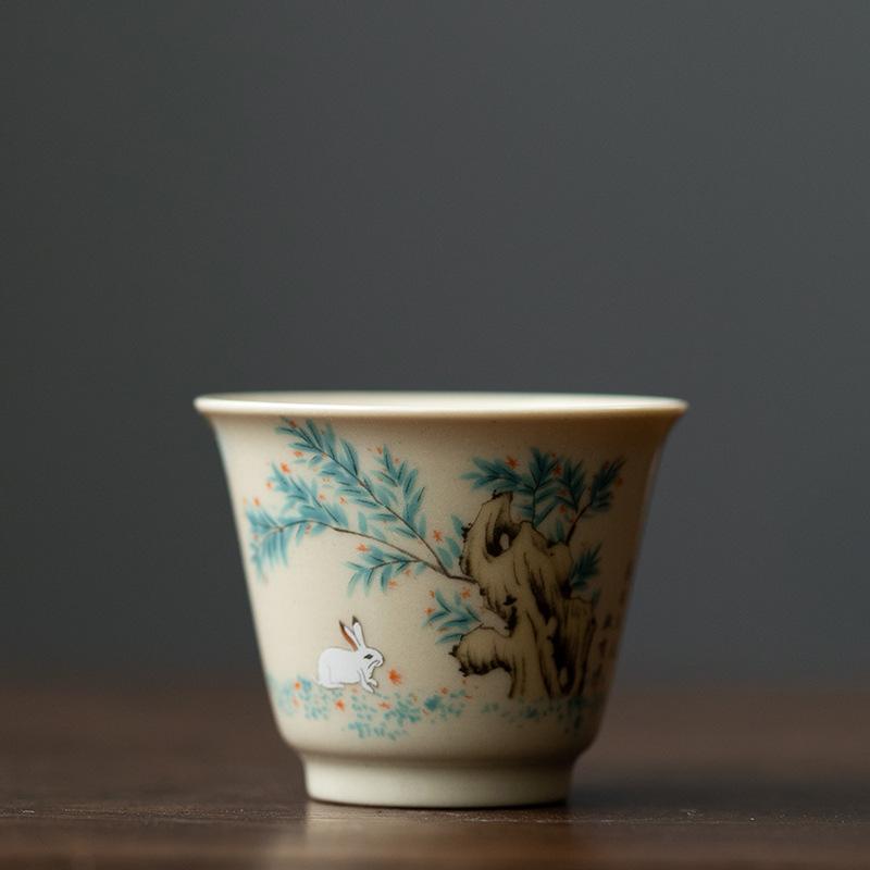Chinesische Keramik Teetasse Traditionelle Haushaltsmeistertasse Persönliche Einzeltasse Kleine Teetasse Reise-Teeservice Teeschale Kung Fu Tee-Set