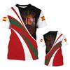 Vintage Spain Graphic T Shirt For Men Spanish Flag 3D Print T-Shirts Oversized Short Sleeve Tops Streetwear Round Neck Tees