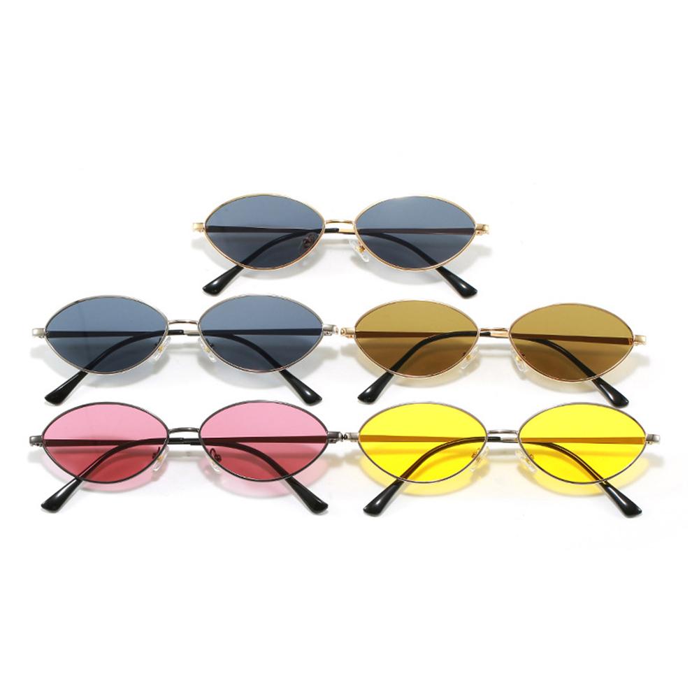Cat Eye Small Frame Sunglasses Y2k Trendy Oval Metal Sun Glasses Women Punk Sunshade Shades Outdoor UV400 Protection Goggles