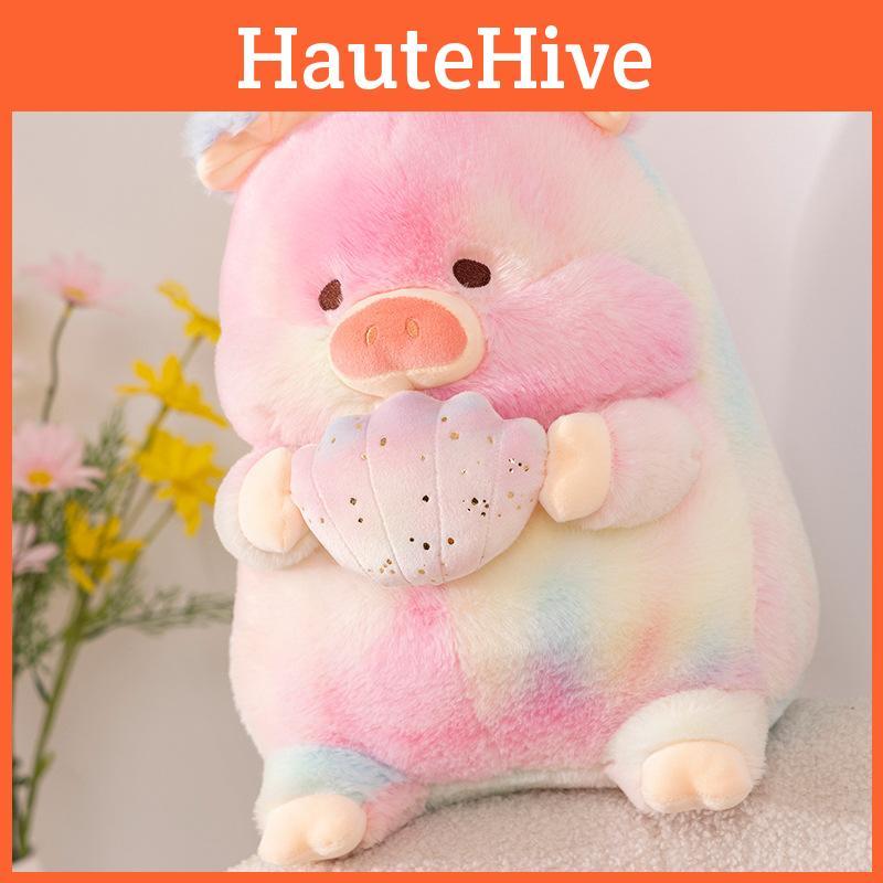 Rainbow Cute Piglet Cuddle Shell Plush Toy Cartoon Children Sleeping Gift Doll
