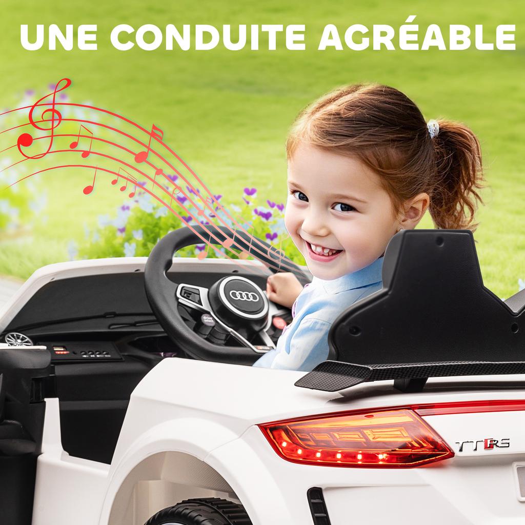 Children's Electric Ride-On Car, TT RS, 12V 30W, Max 3 km/h, 2.4G Remote Control, White